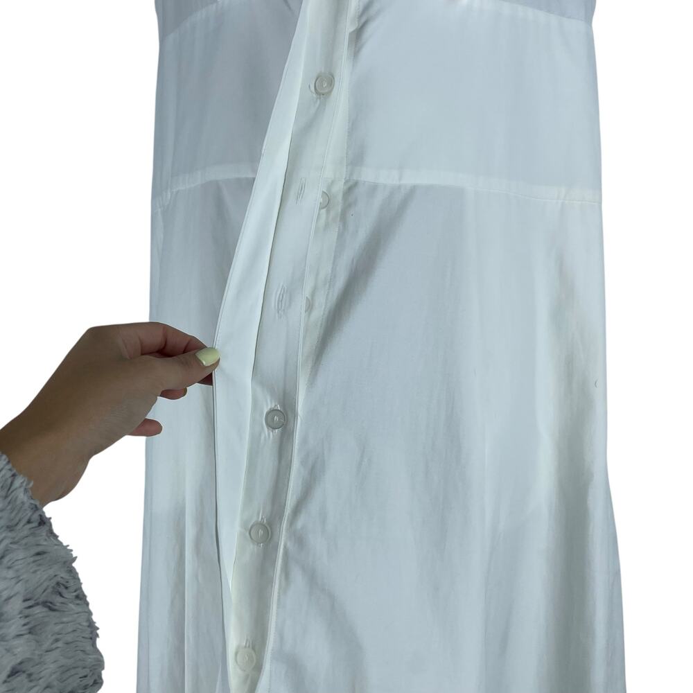 Brochu Walker The Aurora Ruffle Midi Dress Pockets Cotton White Size L - Picture 8 of 12